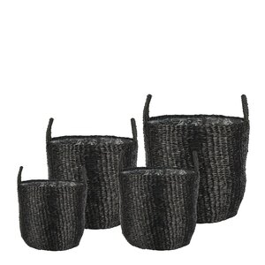 GUS Design Pottekurv sjøgress 4 stk 35+30+25+20 cm svart