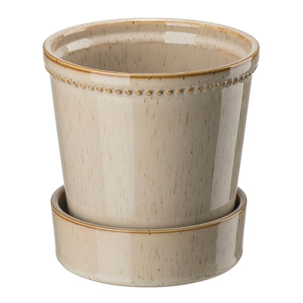 Edelweiss Karmen krukke med skål 17 cm light brown