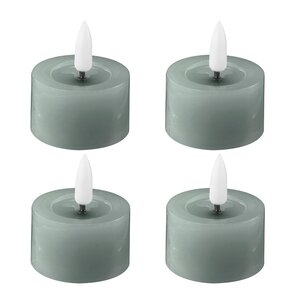 Edelweiss LED telys 4,5x2,5 cm 4 stk sage