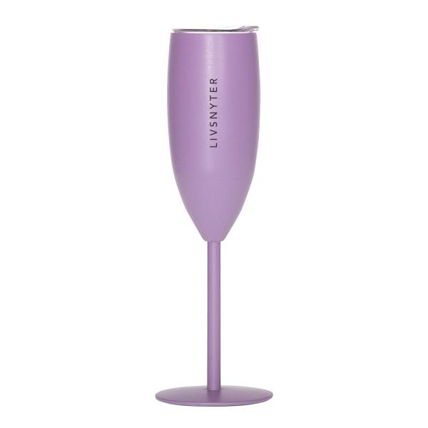 Pictureit – Champagneglass termo BOBLELYKKE 12 cl lys lilla