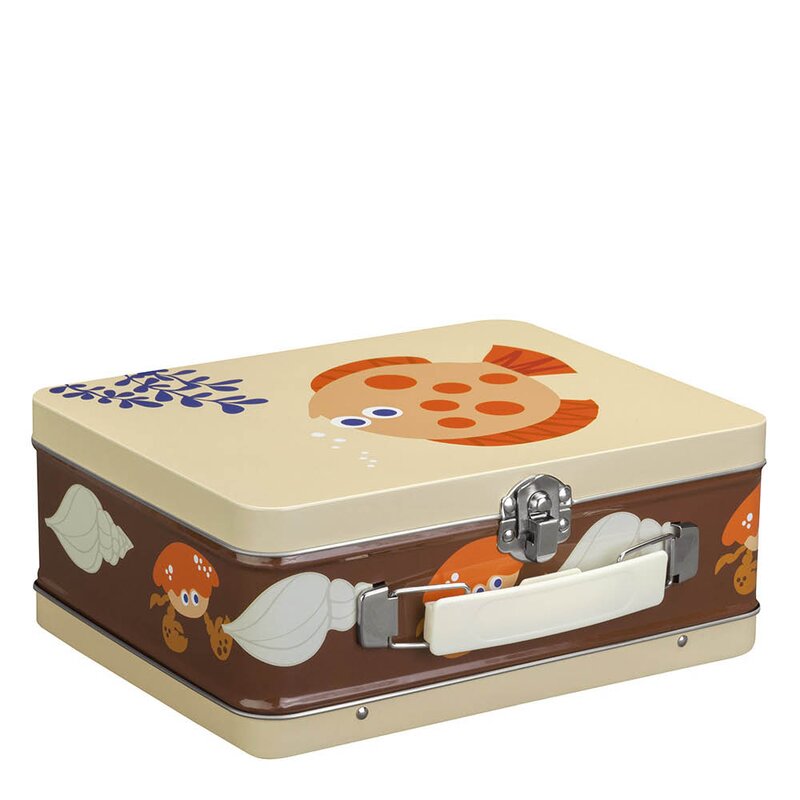 Blafre Flo og fjære koffertboks 8x16x19 cm gul