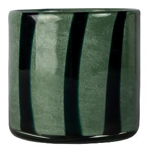 ByOn Calore lyslykt 10x10 cm grønn/svart stripe