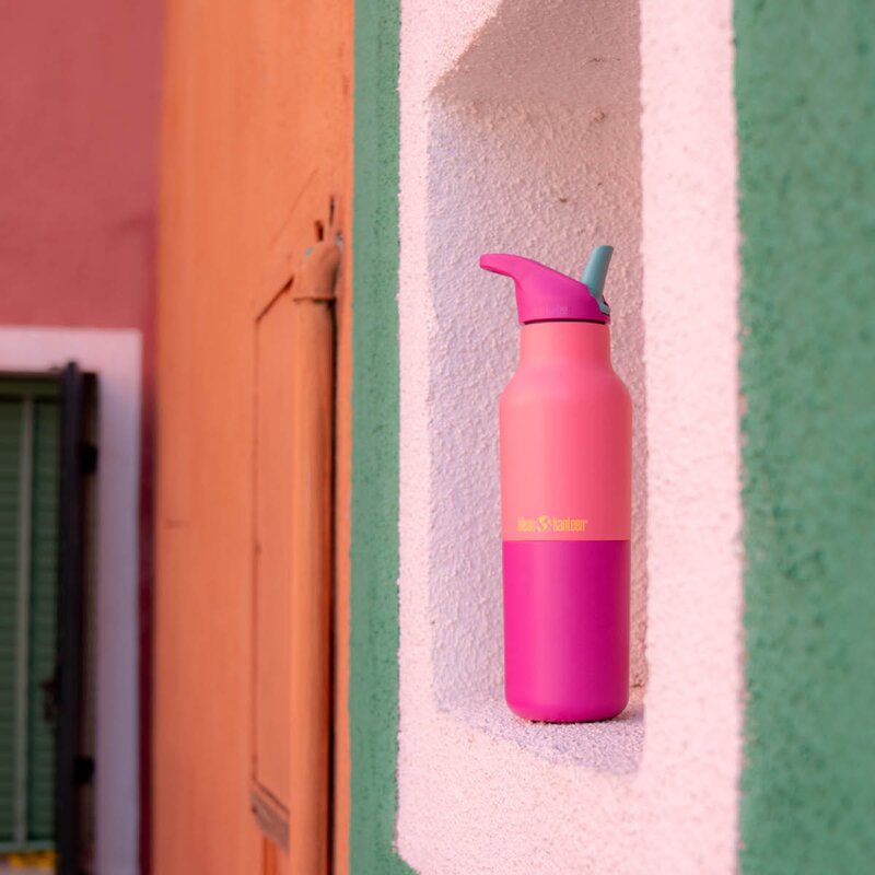 Klean Kanteen Rise vakumflaske 0,47L med sportslokk Pink Lemonade Kaleidoscope