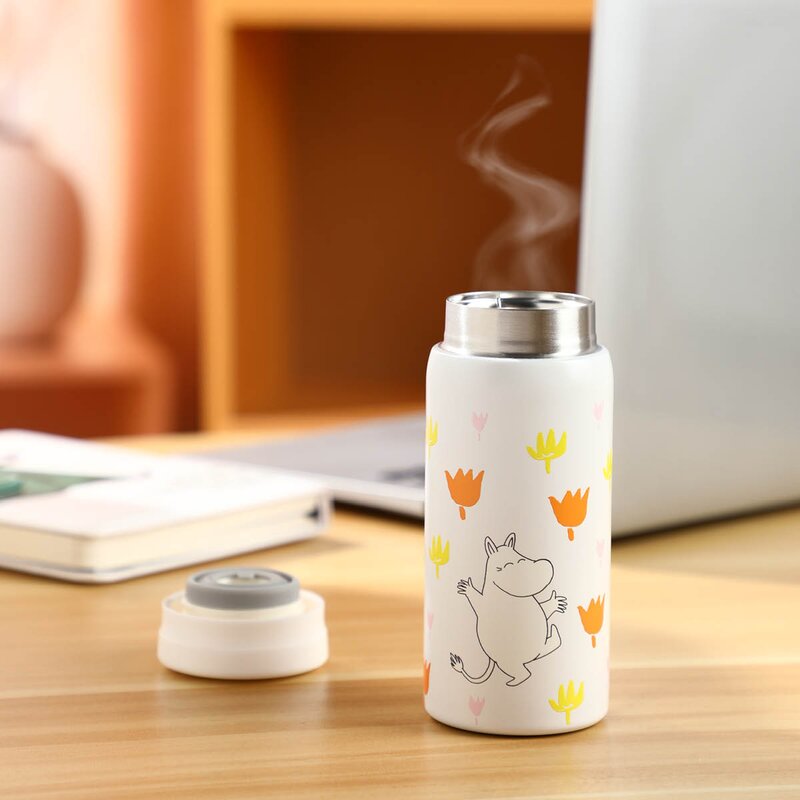 Moomin Mummi termokopp 20 cl blomster hvit