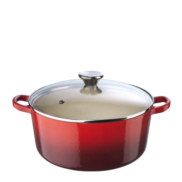 Le Creuset Rund gryte m/glasslokk 4,2L cerise