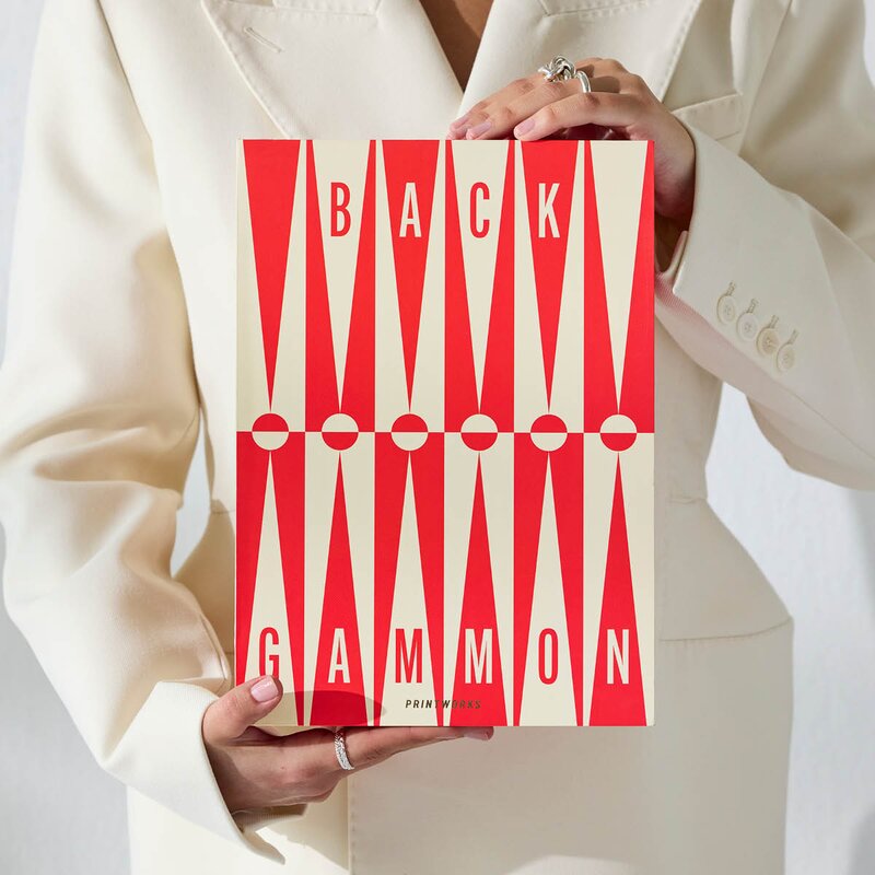 Printworks Klassisk backgammon Art of Backgammon rød/cream