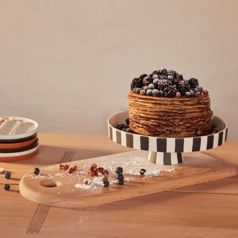 OYOY Toppu brett 27x27 cm hvit/svart