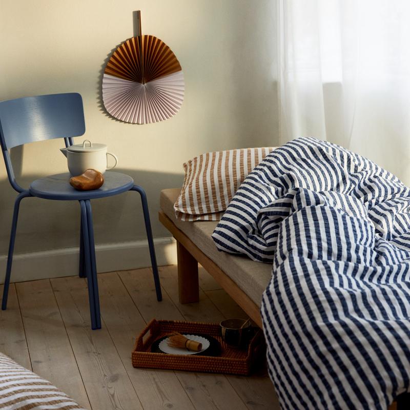 Juna Bæk&Bølge Lines sengetøy 140x220 cm mørk blå/hvit