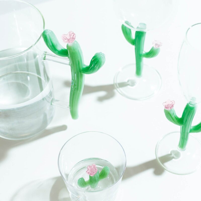 Ichendorf Milano Desert Plants vannglass 30 cl  kaktus matt grønn