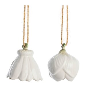 Lene Bjerre Dehlia hengende blomsterdekorasjon 2 stk 4,5 cm offwhite