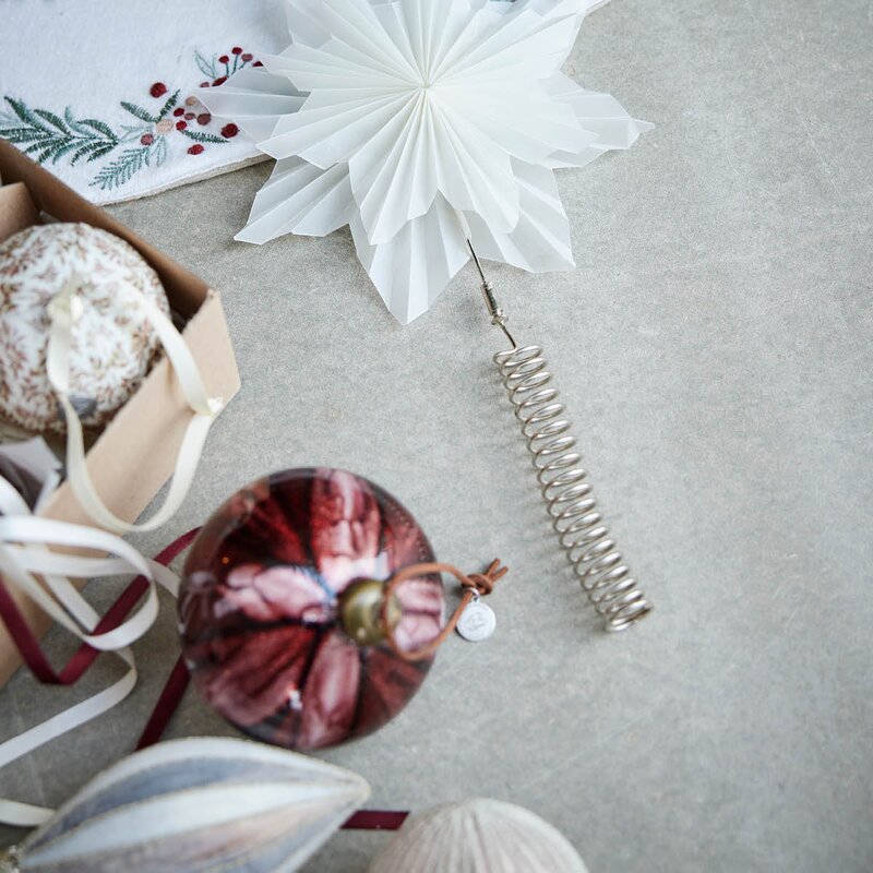 Lene Bjerre Nomillia ornament avlang 13 cm benhvit/brun/blå