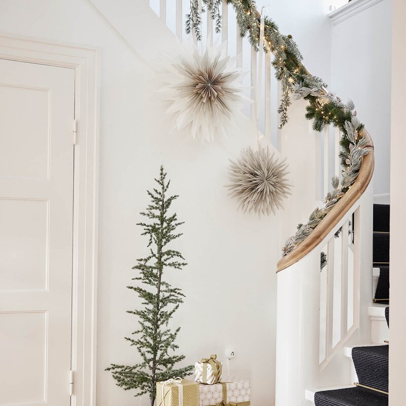 Lene Bjerre Palisia adventsstjerne i papir 60 cm hvit