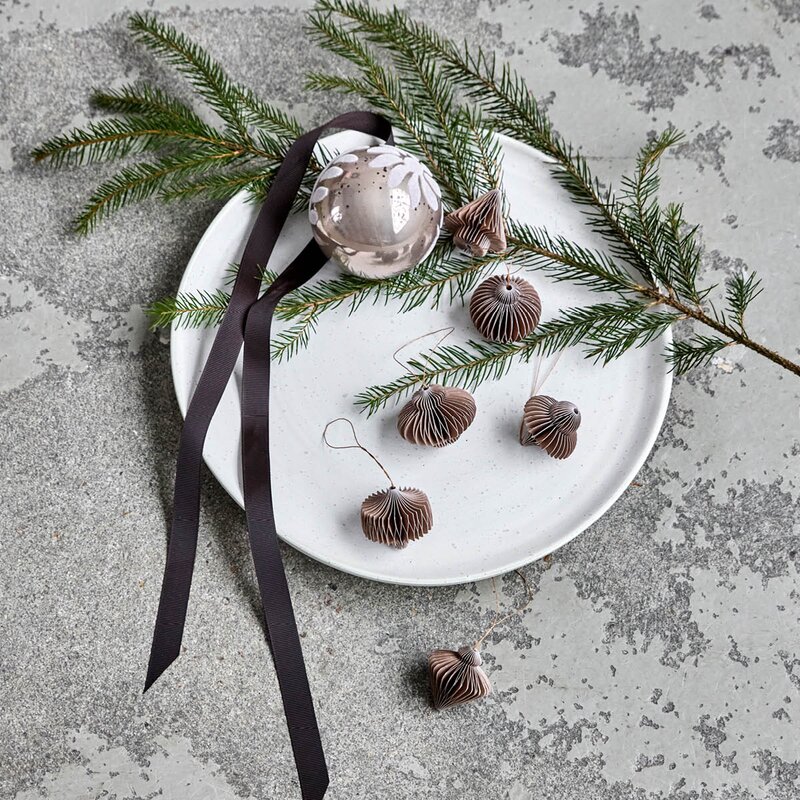 House Doctor Comb julepynt 6 stk lysebrun