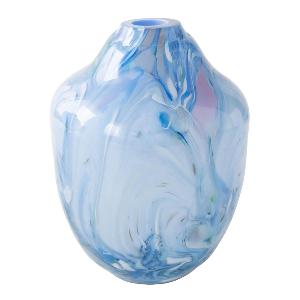 Magnor Unik skulptur kunstglass L 17 cm blå multi
