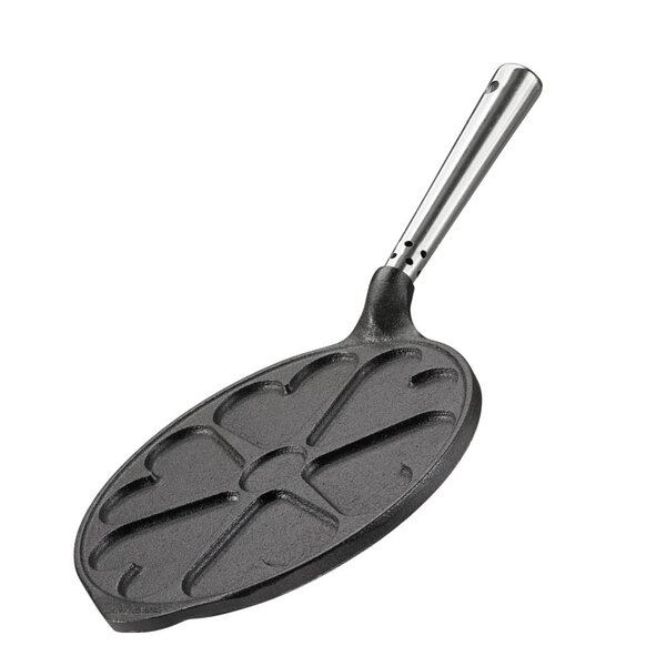 Skeppshult Professional hjerteformet lappepanne med stål håndtak 23 cm støpejern
