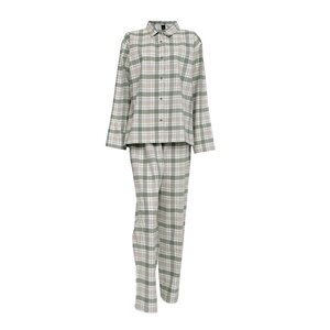 Høie Gabriel flanell pyjamas dame str S dempet grønn