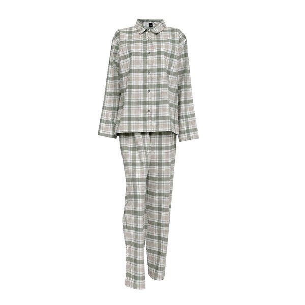 Høie Gabriel flanell pyjamas dame str S dempet grønn