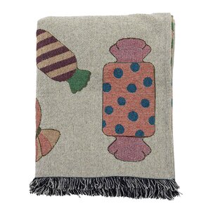 Bloomingville Caramella pledd i resirkulert bomull 130x170 cm multi