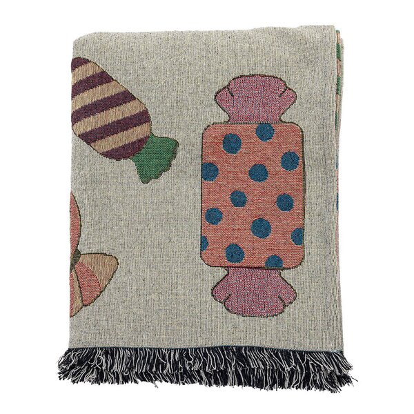 Bloomingville Caramella pledd i resirkulert bomull 130x170 cm multi