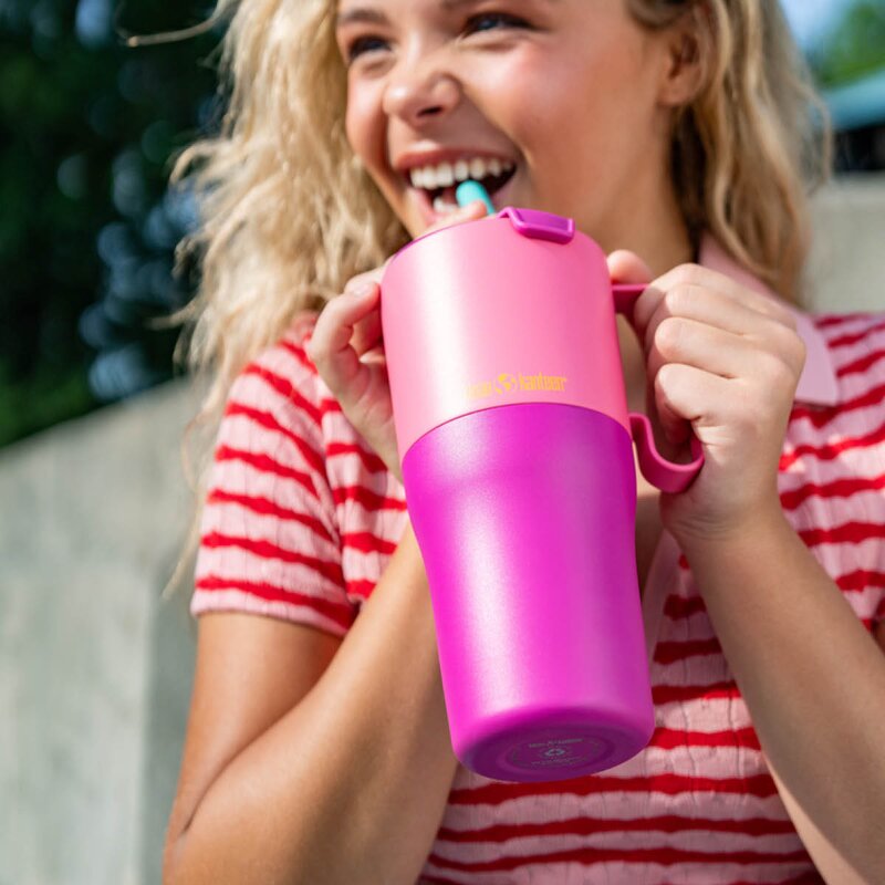 Klean Kanteen Rise Tumbler 77 cl med sugerørslokk Pink Lemonade Kaleidoscope