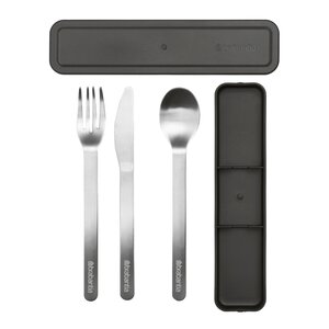 Brabantia Make & Take bestikksett med etui 3 deler stål/mørk grå