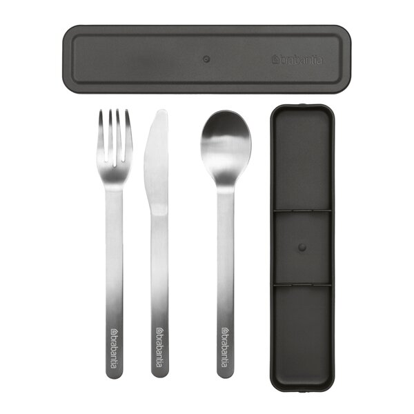 Brabantia Make & Take bestikksett med etui 3 deler stål/mørk grå