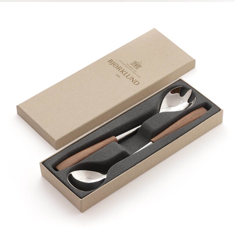 Bjørklund Treskaft salatbestikk 2 deler valnøtt