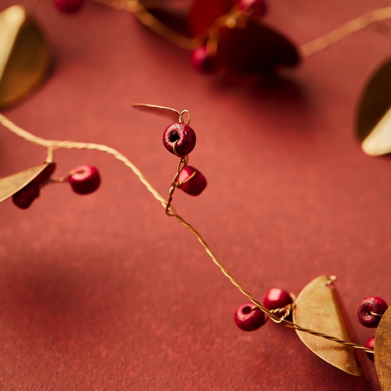 House Doctor Leafi girlander 183 cm messing