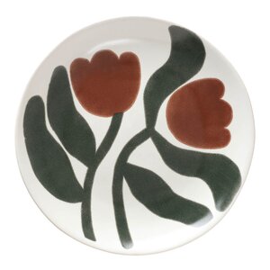 Broste Copenhagen Dora tallerken 20 cm Mocha Bisque/Agave Green