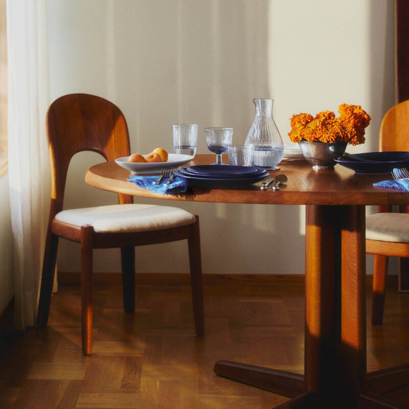 Rörstrand Swedish Grace glass m/stett 25 cl 2 stk blå