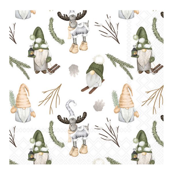 Ambiente Serviett 16,5x16,5 cm Forest gnomes
