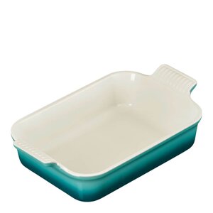 Le Creuset Heritage rektangulært ildfast form 26x19 cm Bleu Riviera
