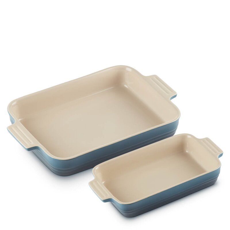 Le Creuset Ildfast formsett stentøy 25+32 cm deep teal