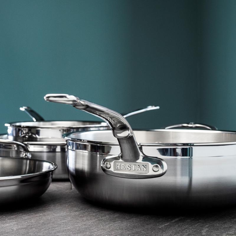 Hestan Probond traktørpanne med lokk 28 cm 4,7L stål