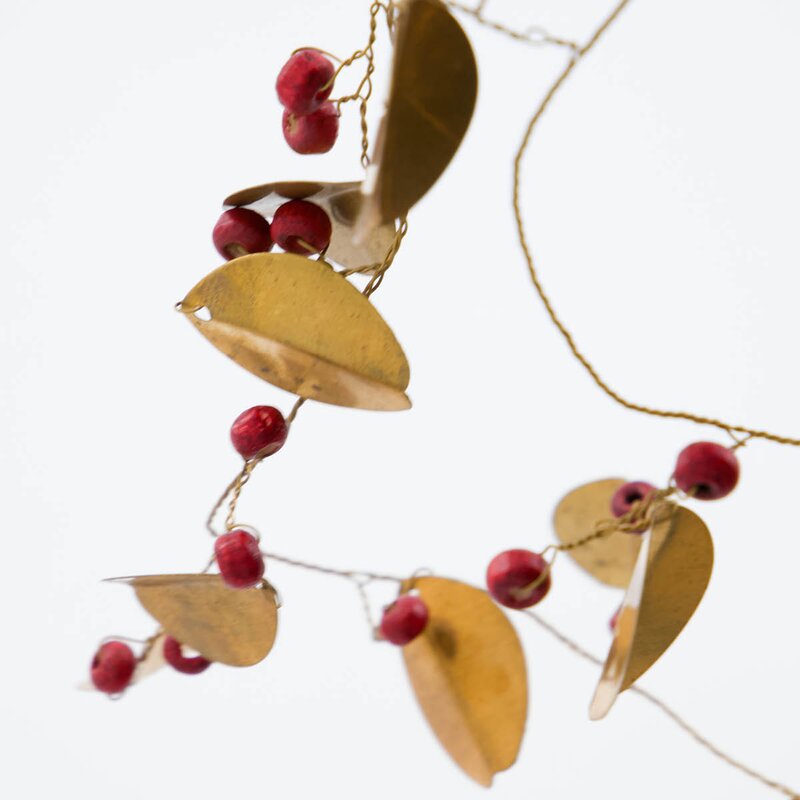 House Doctor Leafi girlander 183 cm messing