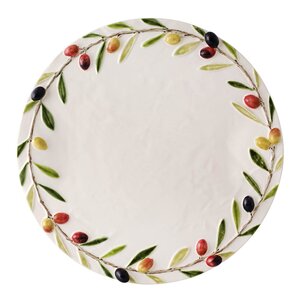 Bordallo Pinheiro Olival ostefat 31x32 cm oliven hvit