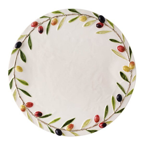 Bordallo Pinheiro Olival ostefat 31x32 cm oliven hvit