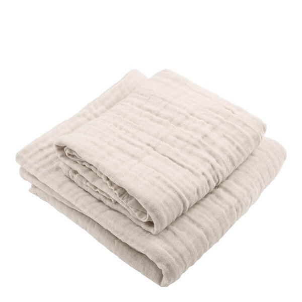 The Organic Company FINE gavepakke med badehåndkle og håndhåndkle stone