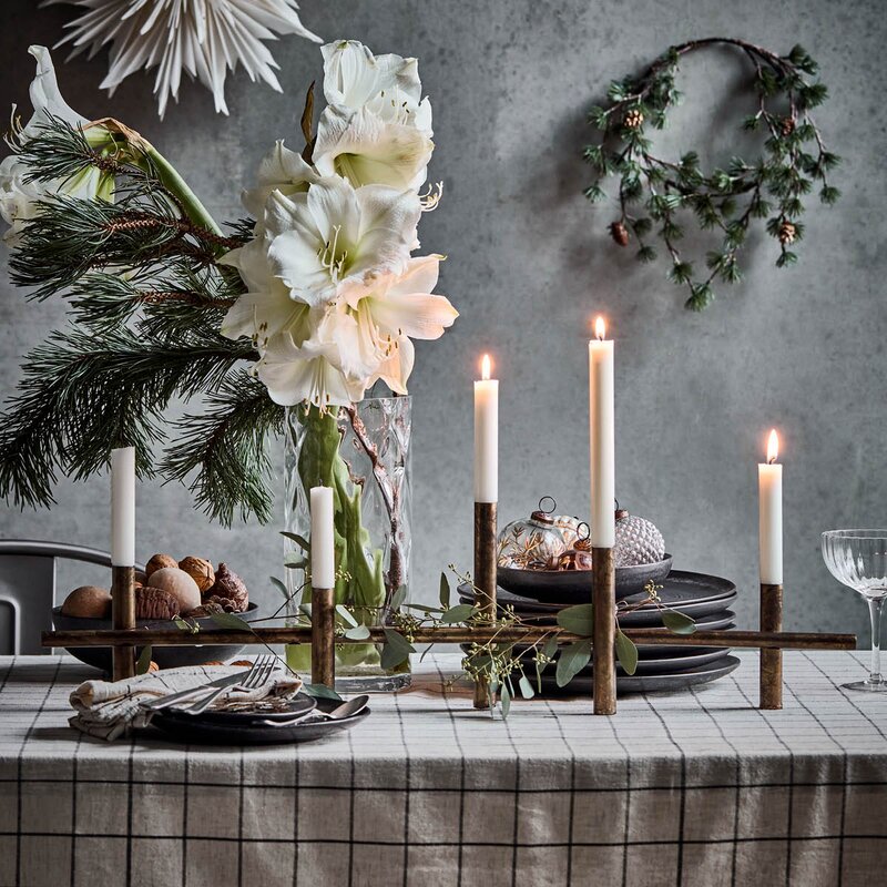 House Doctor Maxi lysestake i jern 80x20 cm antikk messing