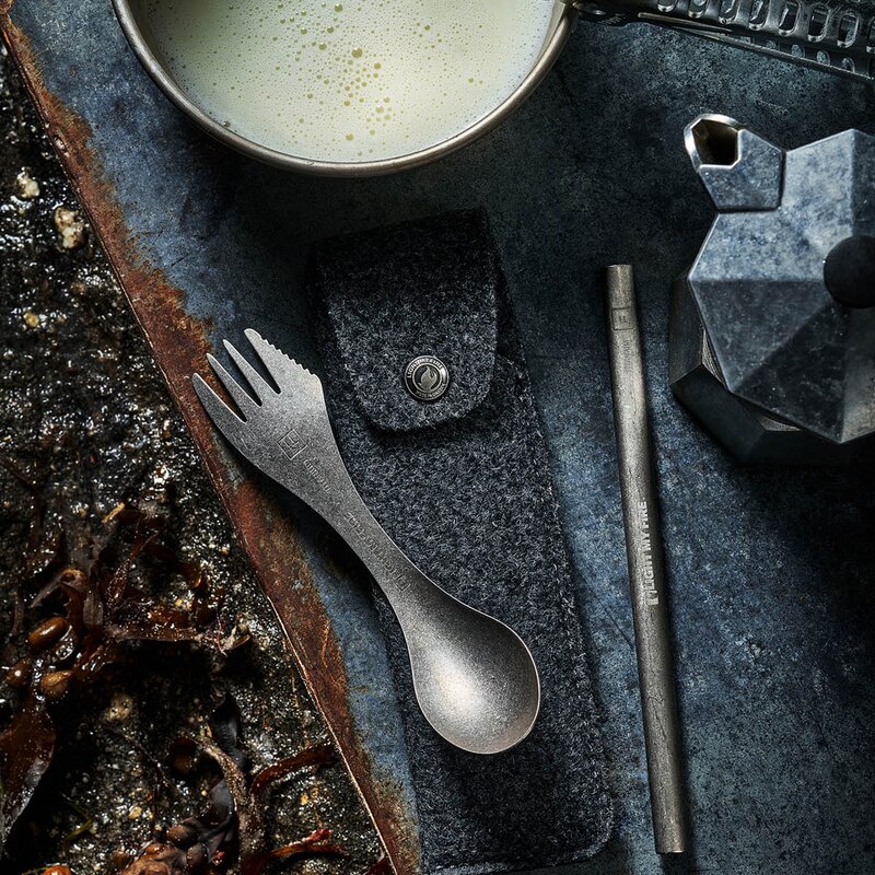 Light My Fire Swedish Spork-n Straw Kit turbestikk og sugerør titan