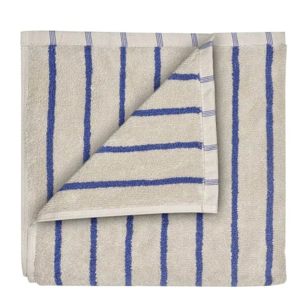 Blomus Arto håndhåndkle 100x50 cm beige/blå tynne striper