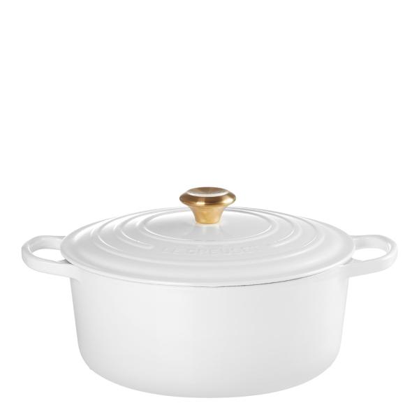 Le Creuset – Signature støpejernsgryte rund 28 cm 6,7L white