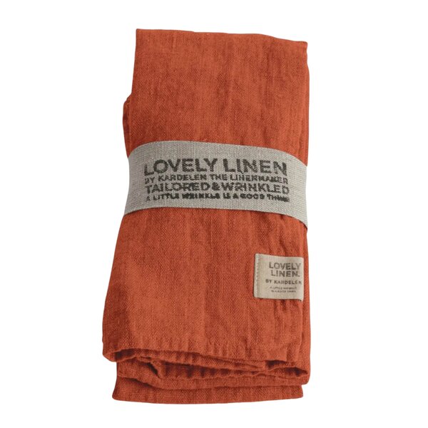 Lovely Linen Lovely serviett lin 45x45 cm 4 stk Cayenne