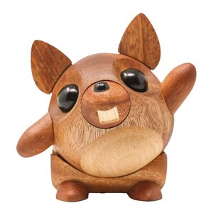 FableWood Egon ekorn trefigur 10 cm mahogni/gummitre