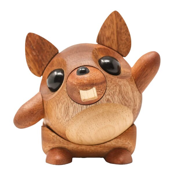 FableWood Egon ekorn trefigur 10 cm mahogni/gummitre