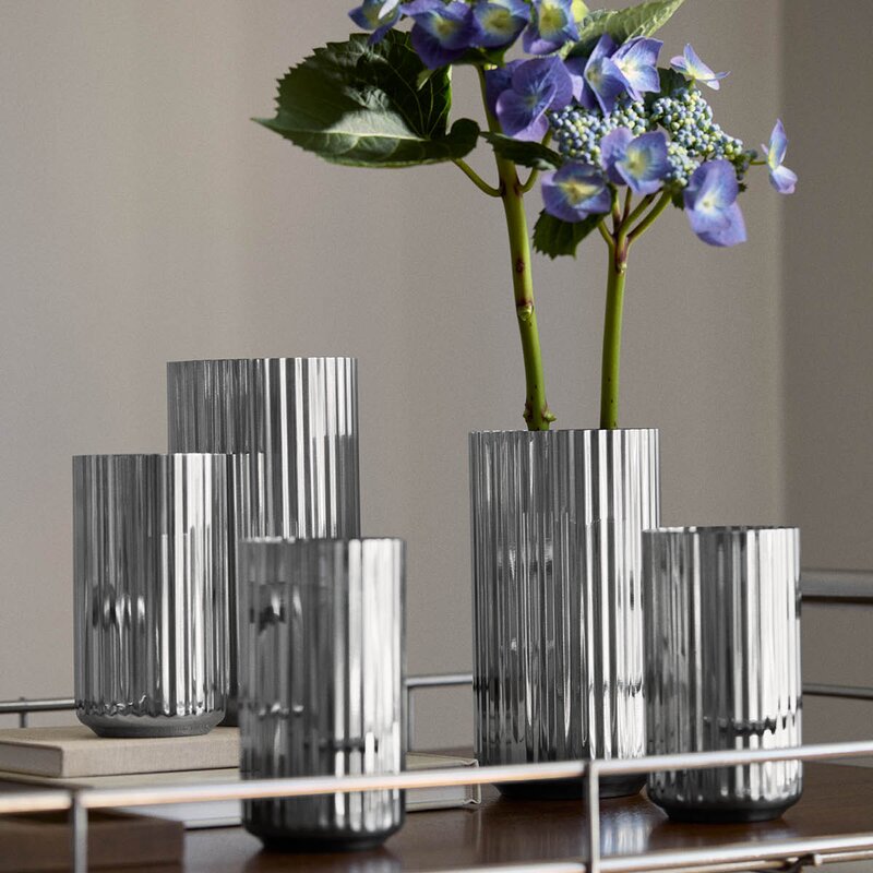 Lyngby Porcelæn Vase 15,5 cm rustfritt stål