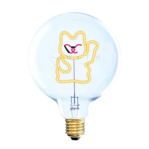 Elements Lighting MITB lyspære LED 17 cm Lucky Cat ravfarget/rød