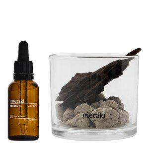 Meraki Lavastone & wood duftfrisker Amber dust svart 30 ml