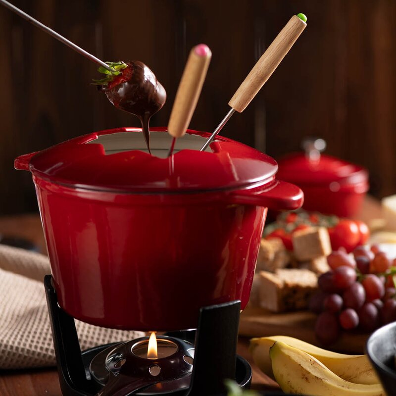 Anders Petter Stenfors fondue sett 1,53L rød/multi