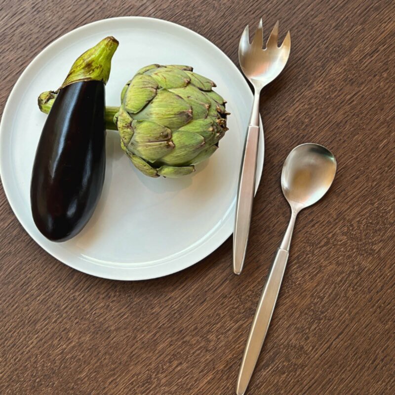 Skaugum Salatbestikk 2 deler børstet stål